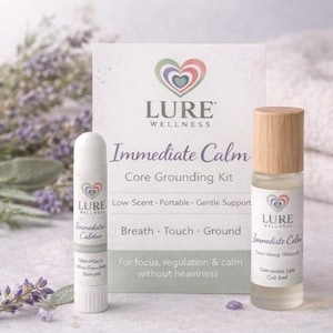 Anxiety Relief Calm Set | Portable Grounding Tools | Aromatherapy Inhaler + Roll On | Panic Support Bundle