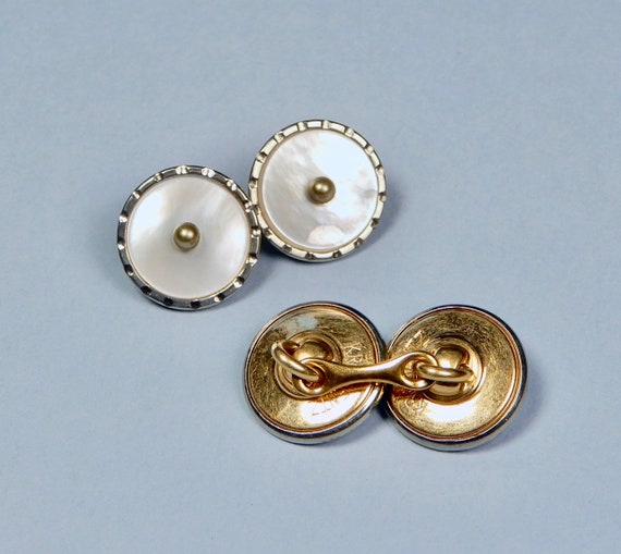 Vintage Krementz Mother of Pearl and Pearl Double… - image 3