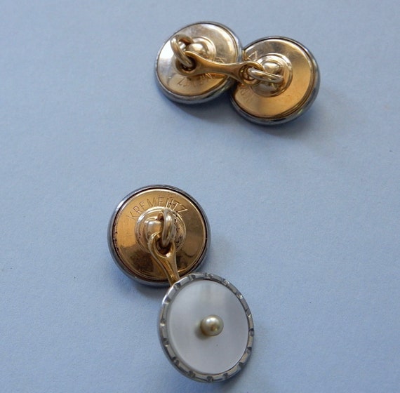 Vintage Krementz Mother of Pearl and Pearl Double… - image 6