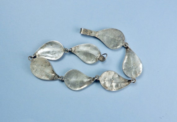 Vintage 1940s Mexican Sterling Abalone Leaf Brace… - image 3