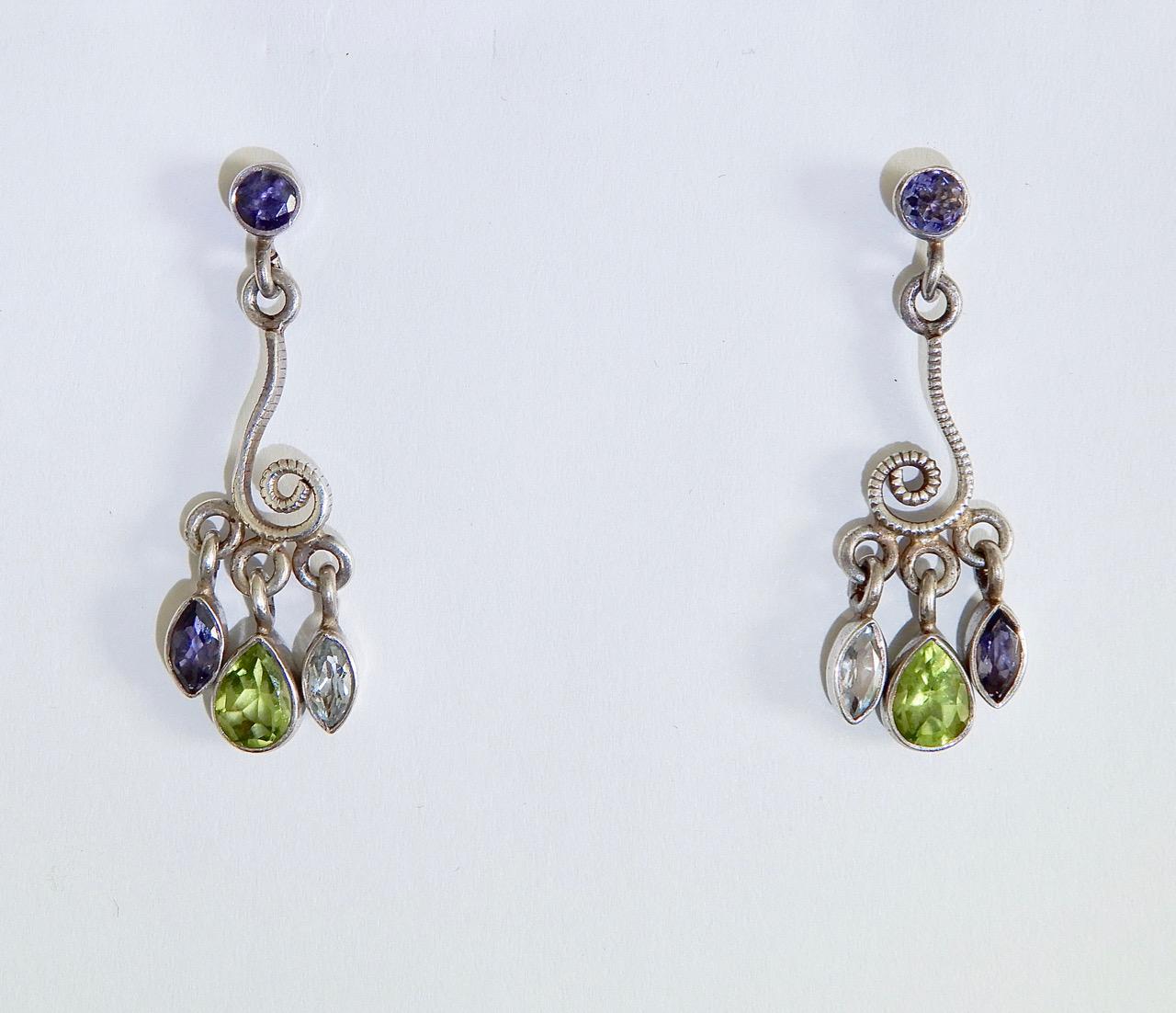 ヴィンテージ スターリング ペリドット、アメジスト、トパーズ