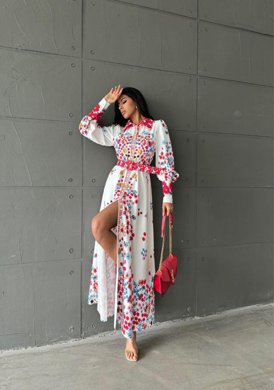 pastel colors dress Saturated Color Block Maxi Fall Matching Mother Daughter Colour:Couleur:Light Pink pdp_merge_tall-high-waist-flare-dress-pant-hunter up long formal dresses