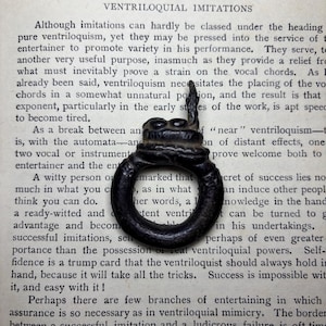Antique Tibetan Ritual Ring – Bronze Naga Serpent Guardian Design – Protective Himalayan Amulet