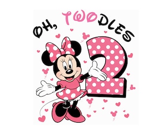 Oh Twodles Minnie Mouse 2nd Birthday PNG, Family Matching Shirt Design (Digital Download