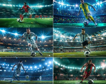 Football Digital Backdrop: Stadium Lights, Foggy Field (PNG Download)
