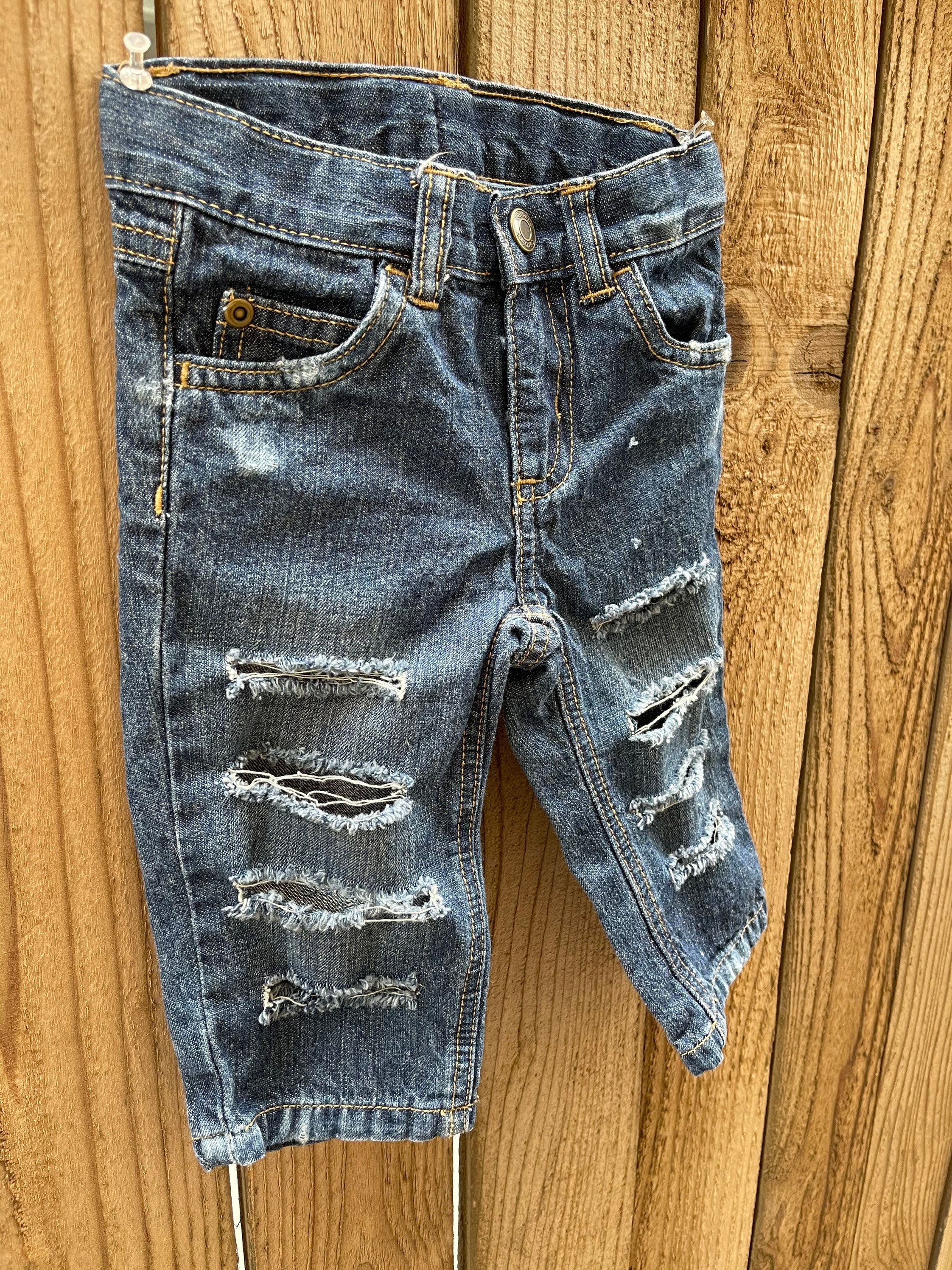Ripped Baby Jeans Distressed Jeans 6 Months Infant Jeans Etsy