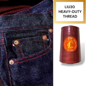 Heavy Duty Sewing Thread No. 30 for Denim & Leather - 5000m Maxi Spool - 100% Polyester High Tenacity - All Colors Available