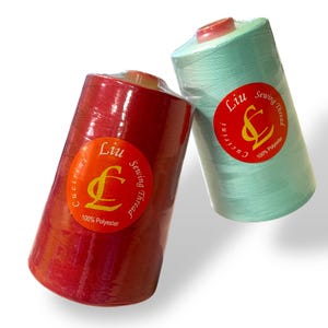 CuciriniLiu Nähgarn 120 | 10.000 Yards Maxi-Konus | 100 % Polyestergarn für Overlock-Nähmaschinen | 40/2-fädiges Spun-Polyester