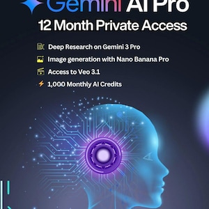Abbonamento di 12 mesi a Ultimate AI Pro Assistant Premium / 2 TB di spazio di archiviazione cloud e strumenti creativi / Account privato