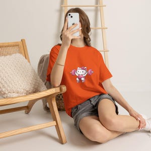 Hello kitty Weightlifter T-Shirt | Cute Gym Kitty Tee image 7