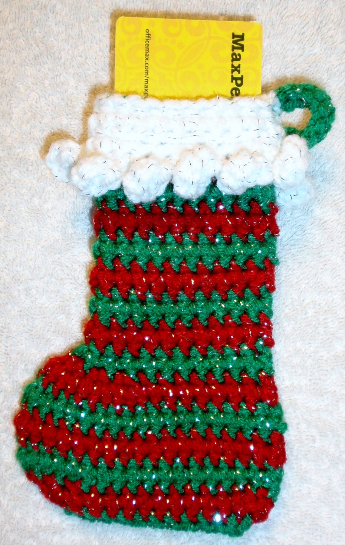 Set of 4 Mini Crochet Christmas Stocking Gift Card Holder Etsy