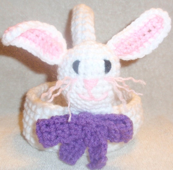 Crochet Bunny Easter Basket Etsy