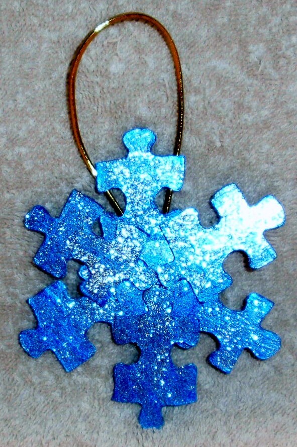 Christmas Puzzle Piece Ornaments Etsy