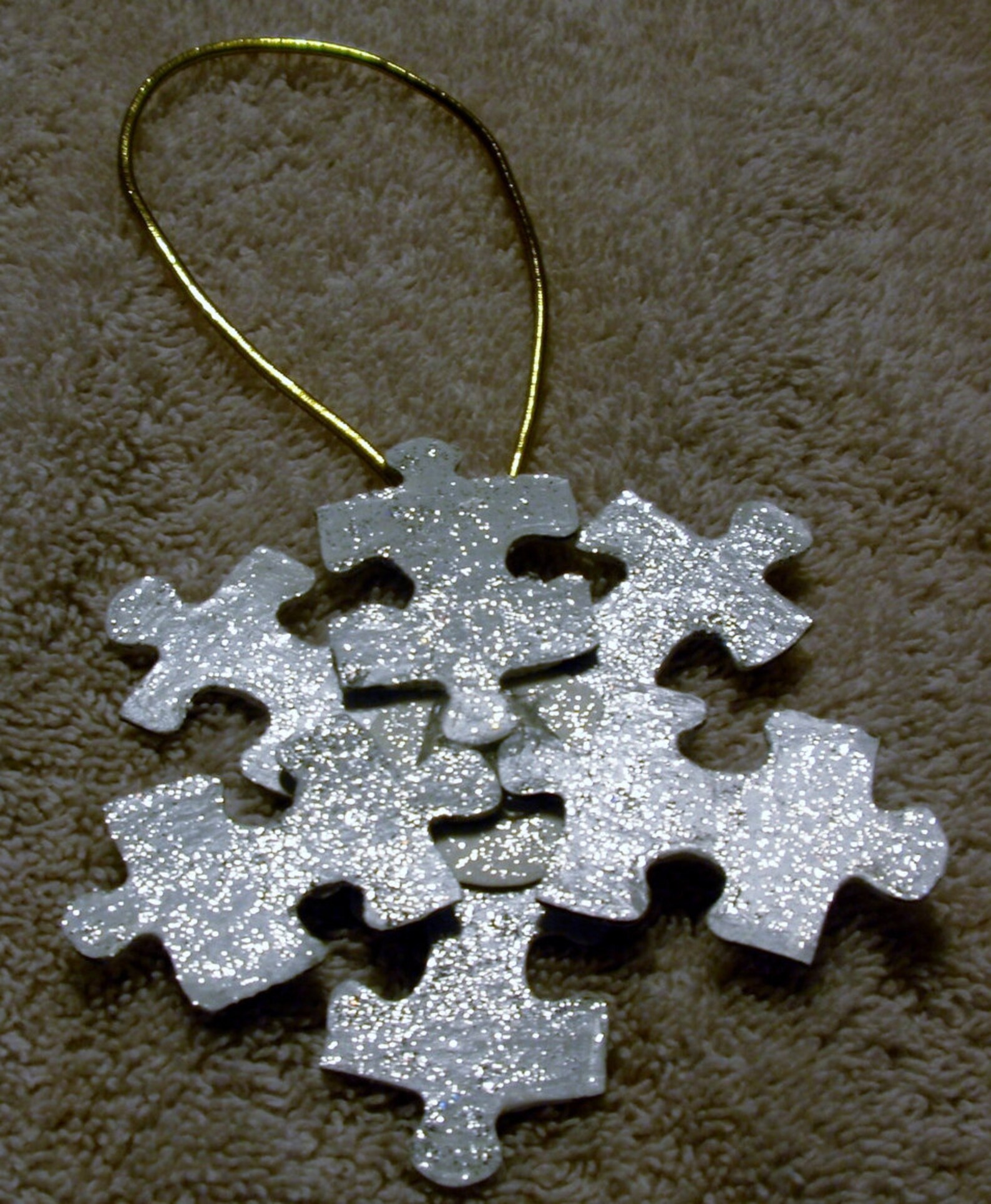 Christmas Puzzle Piece Ornaments Etsy