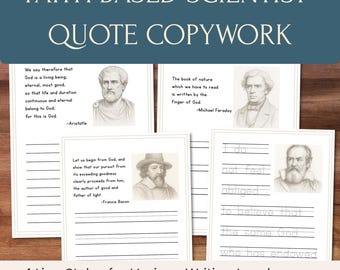 Famous Scientists Quotes Copywork | Classical Education Christian Homeschool