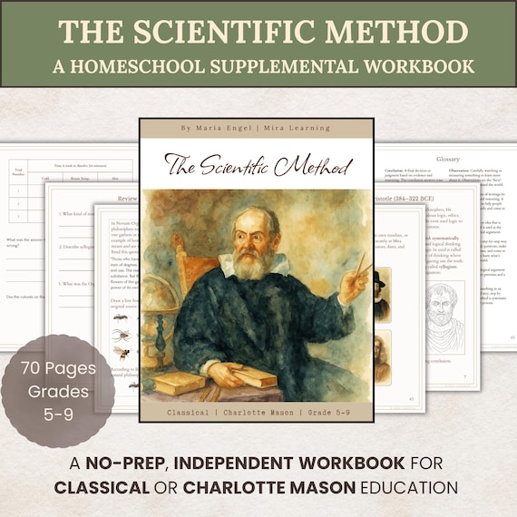Scientific Method Workbook | Grade 5-9 | Classical Education and Charlotte Mason Homeschool Science Narration | Middle School Science