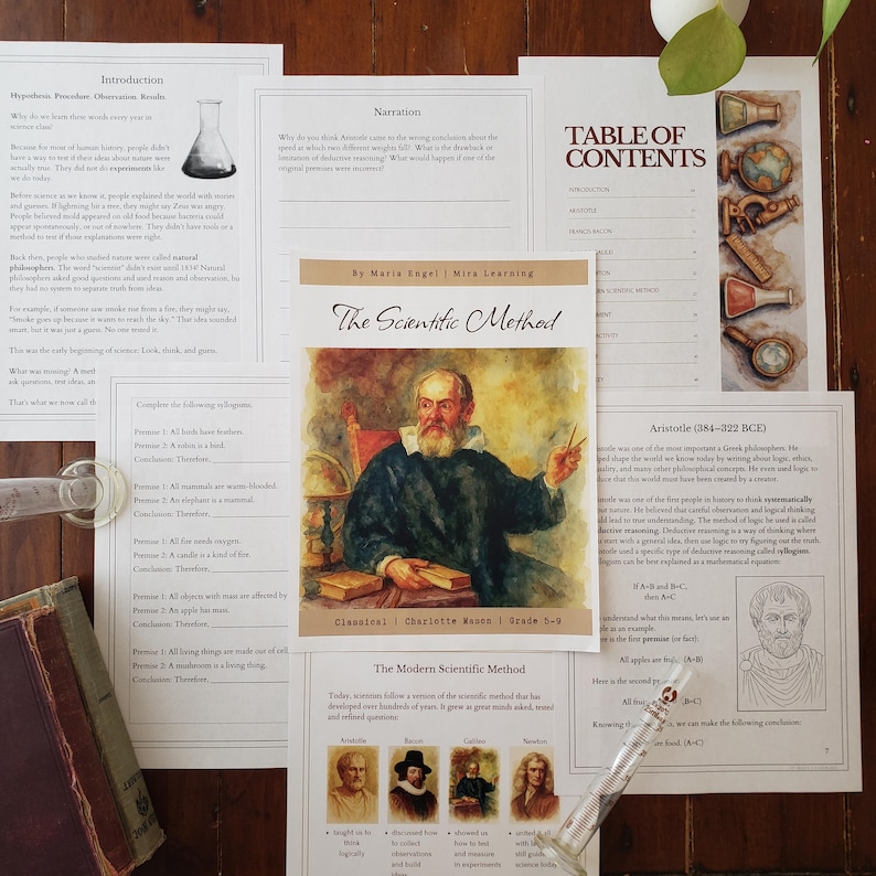Scientific Method Workbook | Grade 5-9 | Classical Education and Charlotte Mason Homeschool Science Narration | Middle School Science image 2