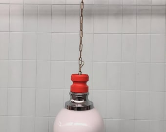 Lustre vintage des années 1960, fabriqué en Italie, sphère en verre