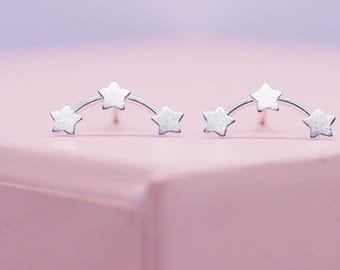 Pendientes pequeños de constelación en plata de ley, pendientes de estrella, joyas astrológicas, regalo para amantes de la astronomía, cinturón de Orión