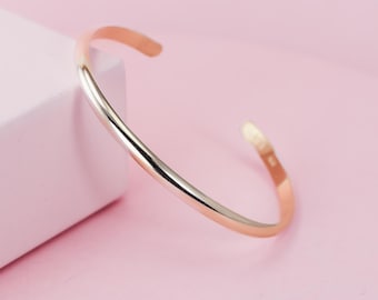 Brazalete apilable chapado en oro, brazalete ancho con torsión de oro, pulsera de oro mate o brillante, 4 mm de grosor, brazalete en forma de D