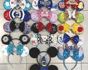 Mouse ears, Disney inspired , Princess ears, Disney ears,Princess headband ,Mouse headband ,Minnie Mouse ears, Park ears, Mickey ears, Ears