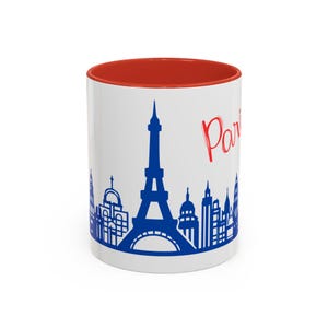 Paris Skyline Coffee Mug - Blue Eiffel Tower