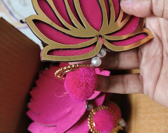 Lotus with Jhumki Style Hanging for Home, Temple, Diwali, Pooja, Wedding Decor