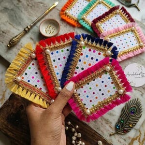 Decorated Bindi Packets bulk | Mehendi Favor Indian Wedding | Baby Shower Pooja Favor | Bridesmaid Gift | Bindi Indian Wedding Favors