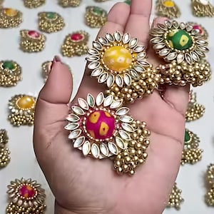 Bulk Bandhej-broche als welkomstcadeau | Rajasthani Swagat-broche voor gasten | Bruiloft, Haldi Mehendi-gunst | Pooja retourcadeau, Baraat-swagat