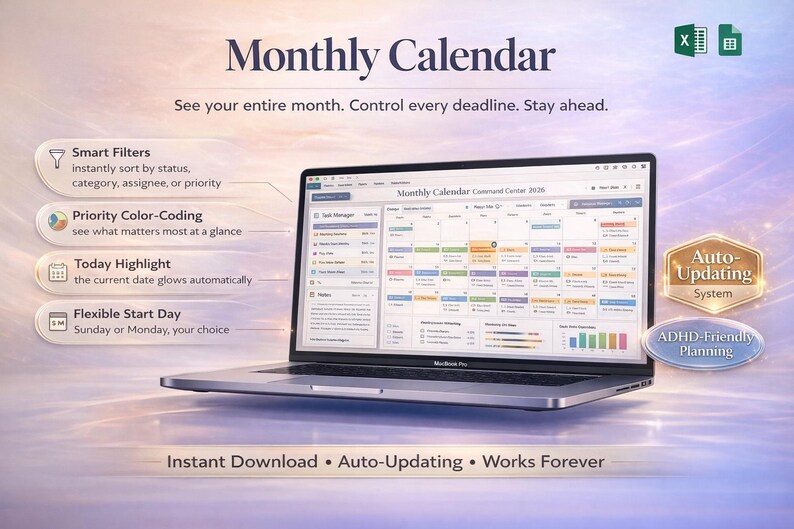 Task Tracker to Do List – Excel & Google Sheets Planner | Recurring ...