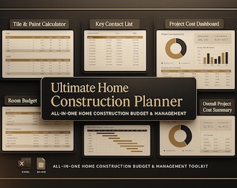 Der ultimative Hausbau-Planer | Budget Tracker und Kosten Dashboard für Excel & Google Sheets