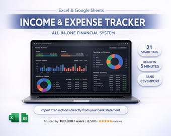 Einnahmen- und Ausgaben-Tracker-Arbeitsblatt | Personal Treasury Excel, Google Sheets Monatlicher Jahresbudgetplaner
