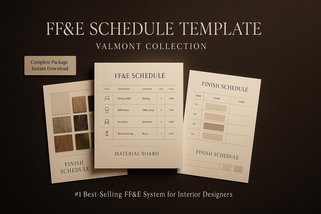 Design Ffe Schedule FF&E Schedule Template • Interior Design Furniture and Finishes Client ...