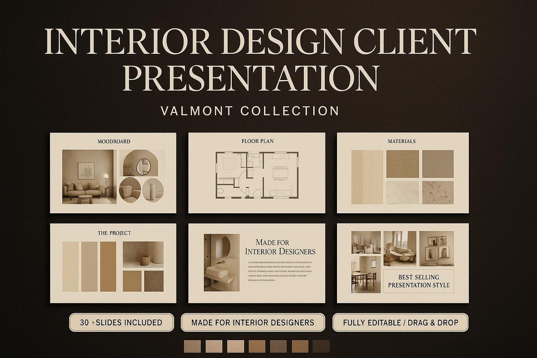 Interior Design Client Presentation Template | Moodboard, Canva Design ...