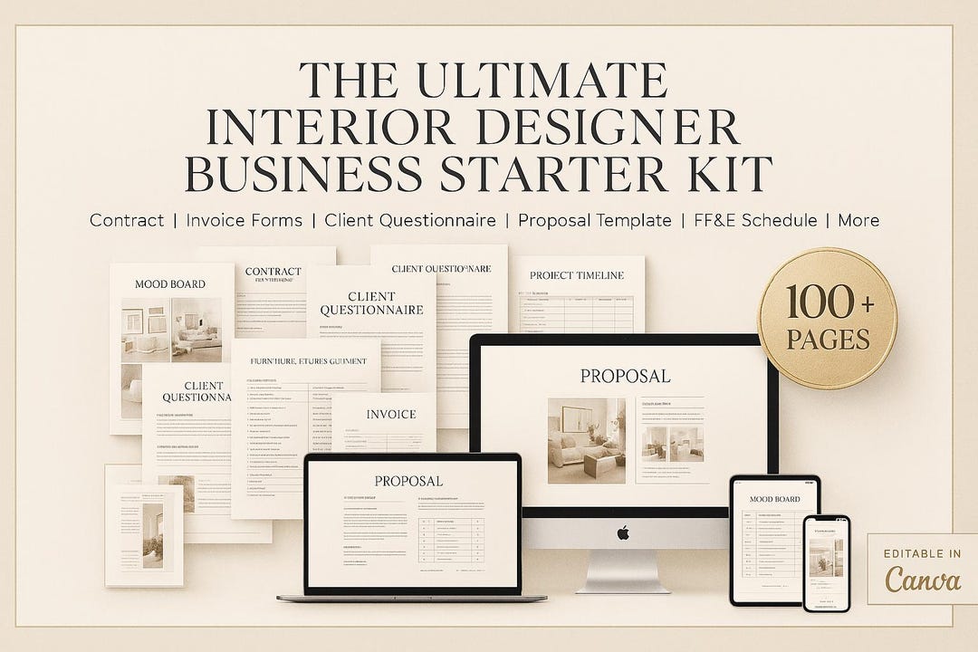 Interior Design Business Toolkit | Client Contract, Proposal, Intake ...