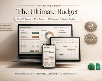 Ultimative Jahresbudget Tabelle Excel Google Sheets Automatisierter Finanzplaner Debt Ersparnisse Tracker