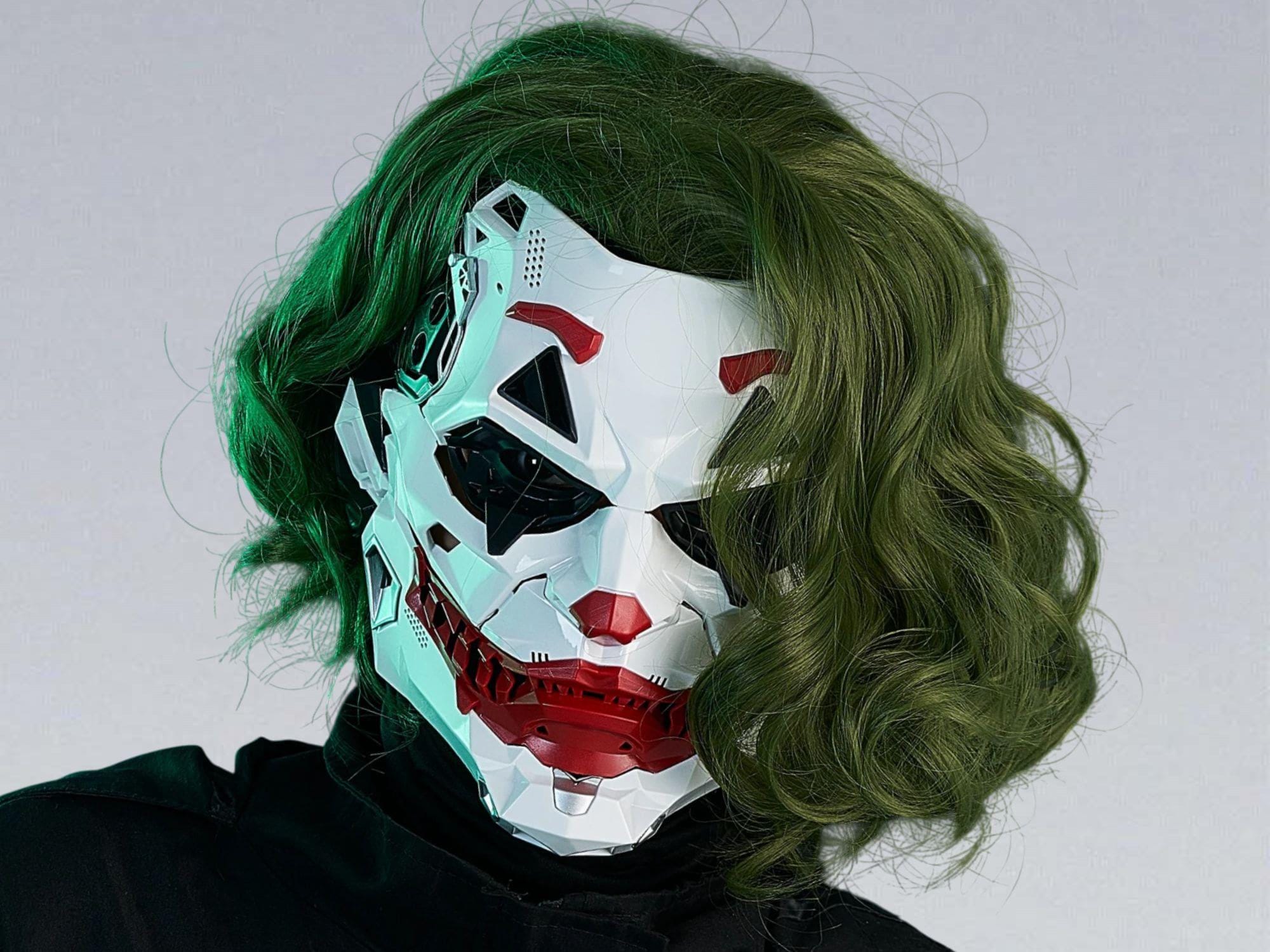 CYBERPUNK JOKER MASK Futuristic Clown Mask Techwear Mask
