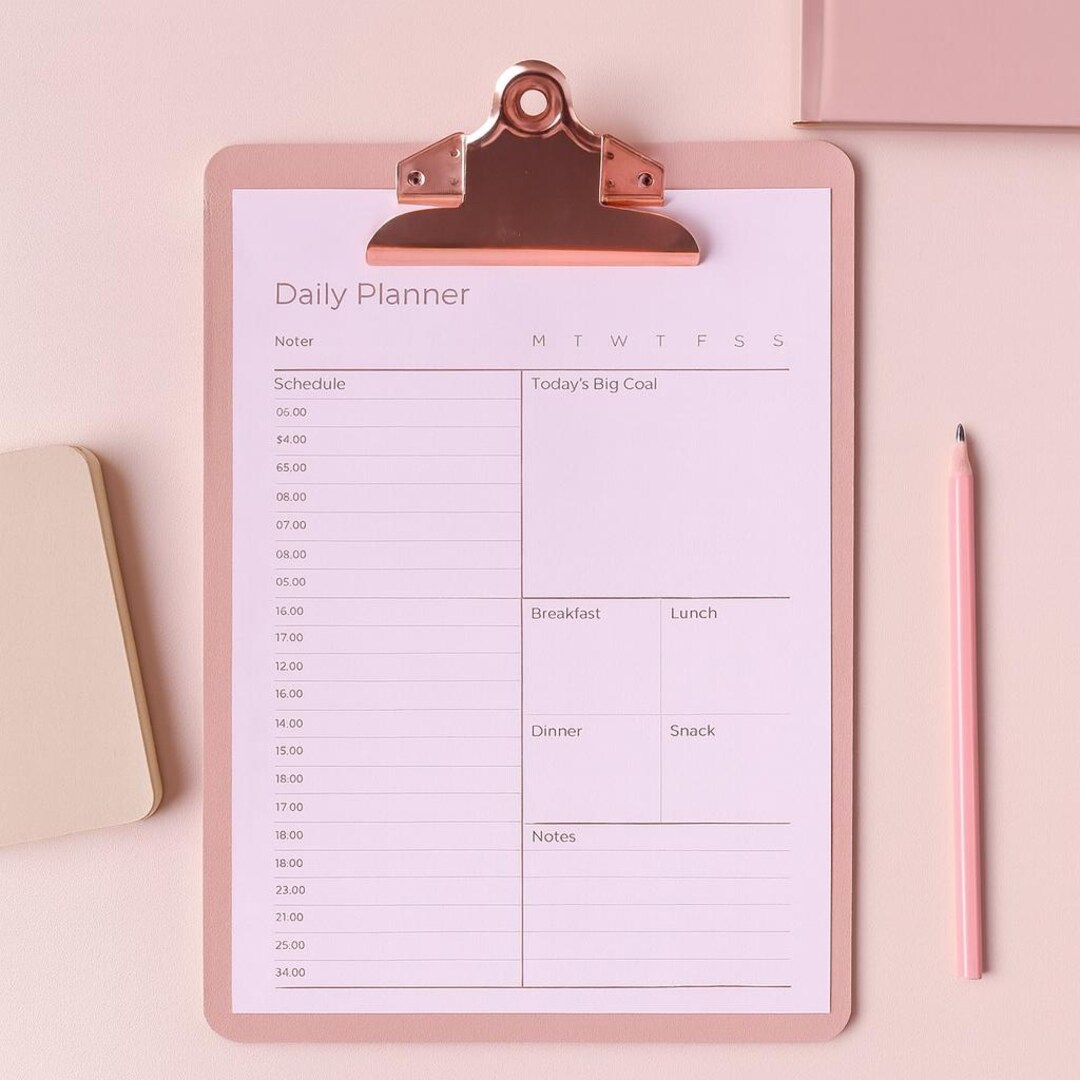 Minimalist Daily Planner Printable | A4 Productivity Page | Instant ...