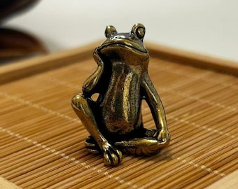 Rana in meditazione / Decorazione zen in ottone fatta a mano