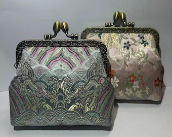 Japanese Coin Purse, Object Case, Hand Sewn in Silk Fabric