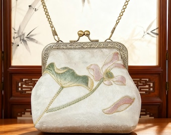 Portamonete vintage ricamato/borsa a tracolla per banchetti Qipao - regalo per la festa della mamma