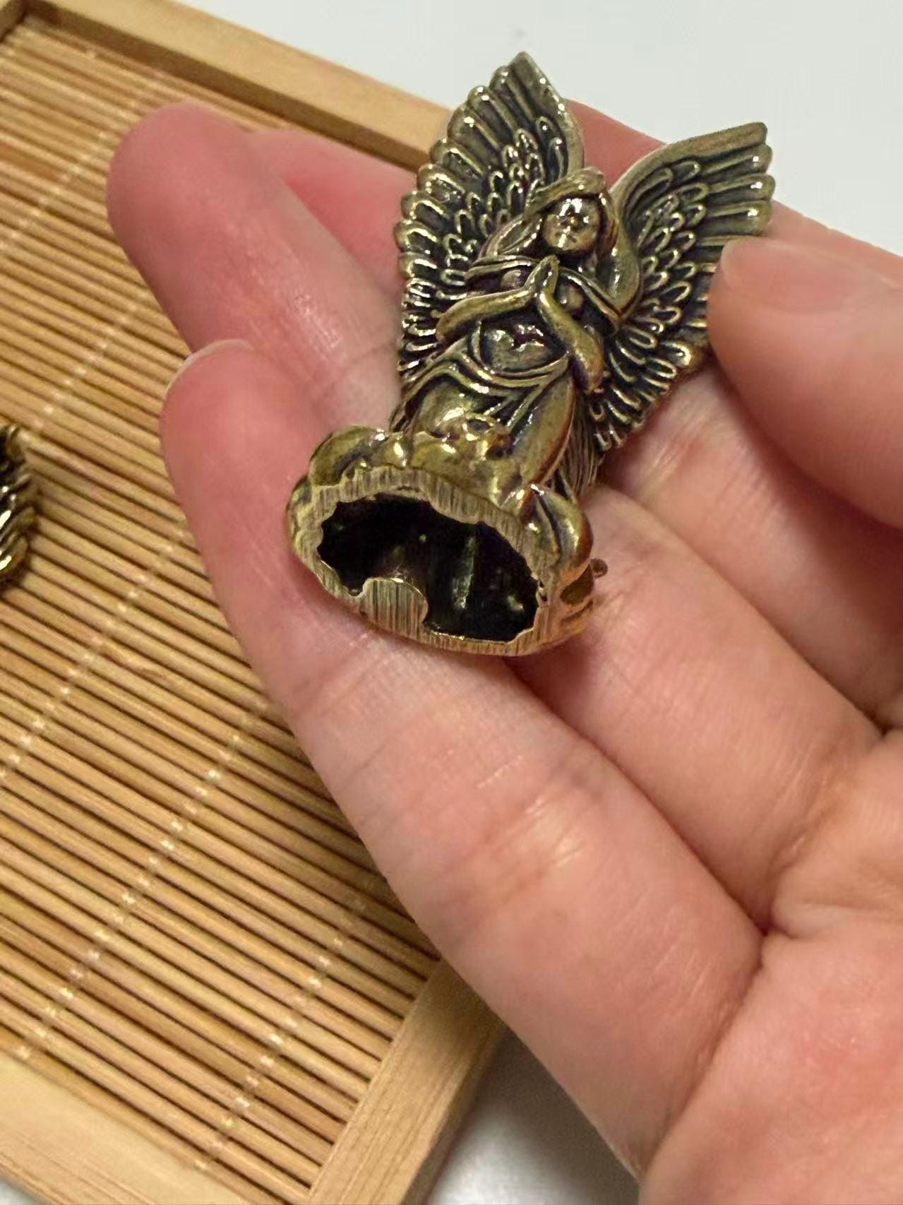 One Winged Angel Figure Brass Winged Angel Figurine - Vintage Angel Statue, Home Decor Accent ...