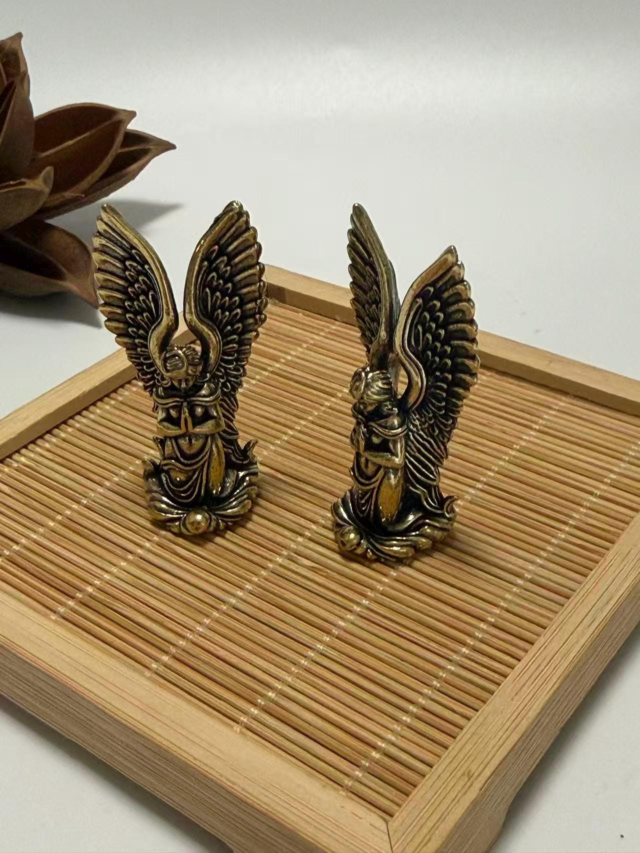 One Winged Angel Figure Brass Winged Angel Figurine - Vintage Angel Statue, Home Decor Accent ...