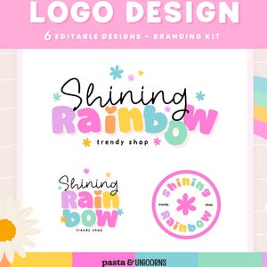 Colorful Logo Design – Rainbow Canva Editable – Modern Branding Kit (Digital Download)