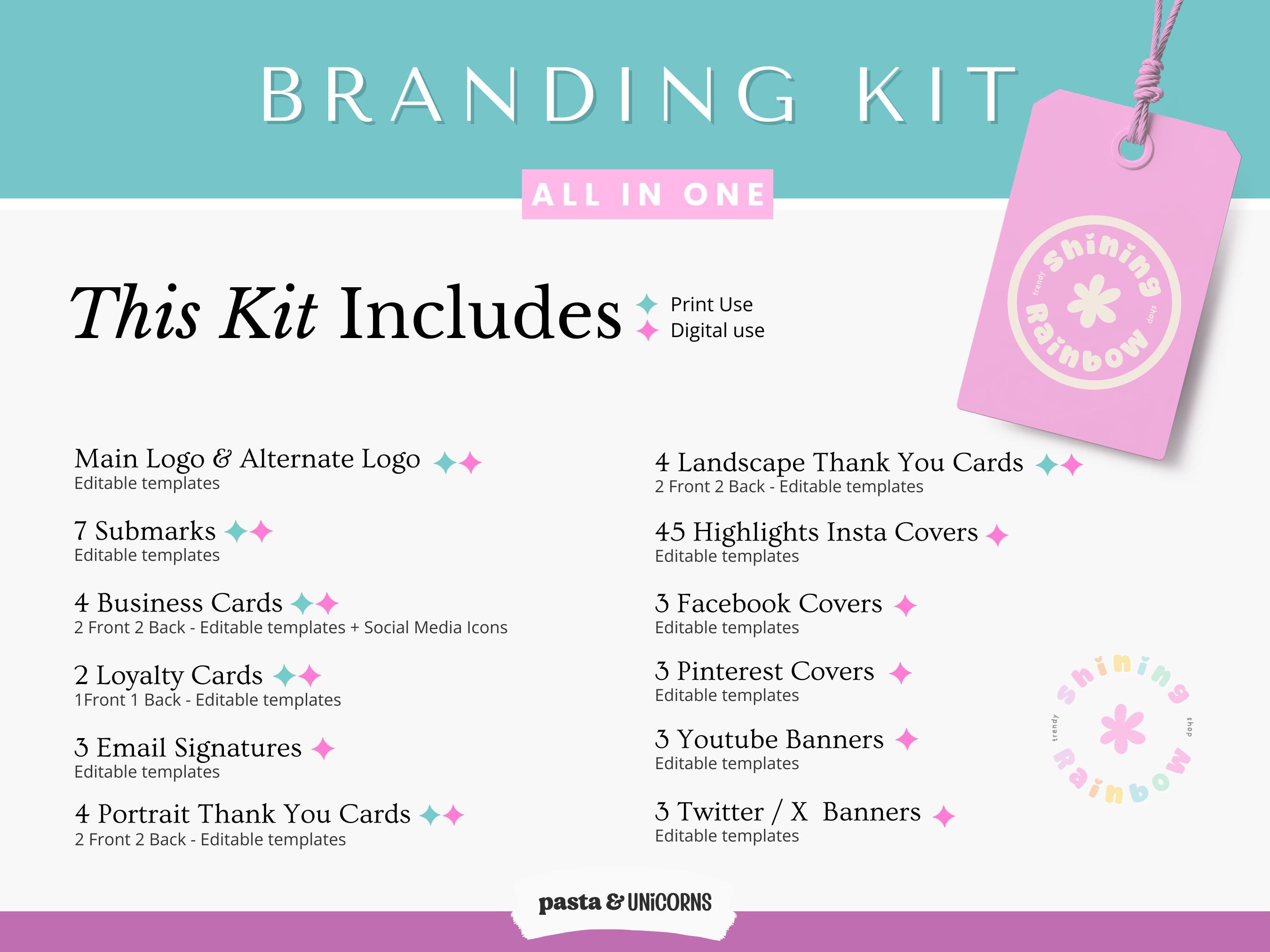 Colorful Branding Kit All in One Canva Template – Rainbow Brand Pack ...