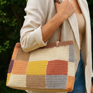 Handmade Colorful Tote Bag | Unique Boho Purse | Decorative Woven Travel Bag.Handmade bag.handmade knitted bag