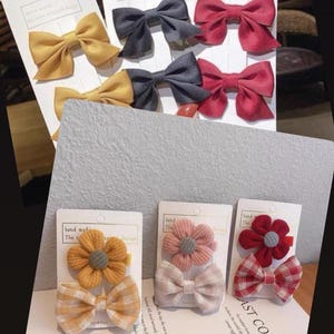 Handmade hair clip, cute kids flower hair accessories, baby girl bow hair clips, Kids Hair Clip Non-Slip,  Gift for Little Girls