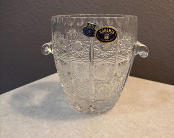 Seau à glace en cristal au plomb, Bohême, Tchécoslovaquie des années 1990 - Neuf, ancien, stock