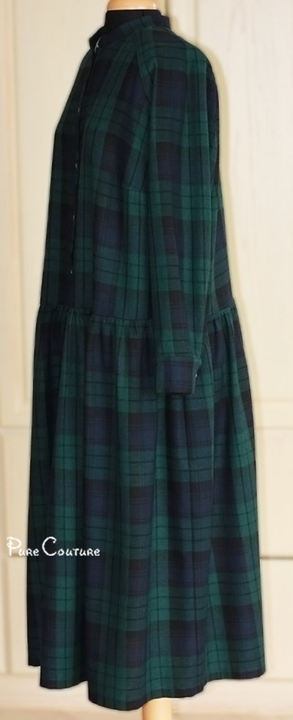 navy and green plaid dress The Genevieve Green Plaid Strapless Midi Dress - All Dresses main image 0