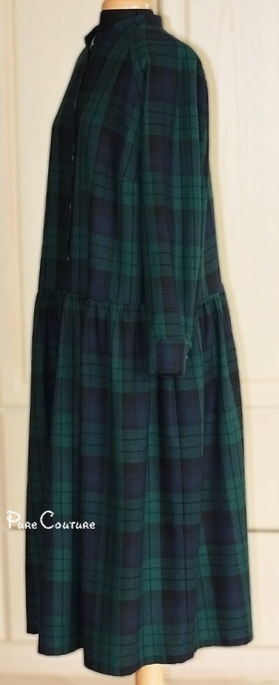 chinese dress ladies Forest Green Plaid Knit Maternity Dress – PinkBlush main image 1